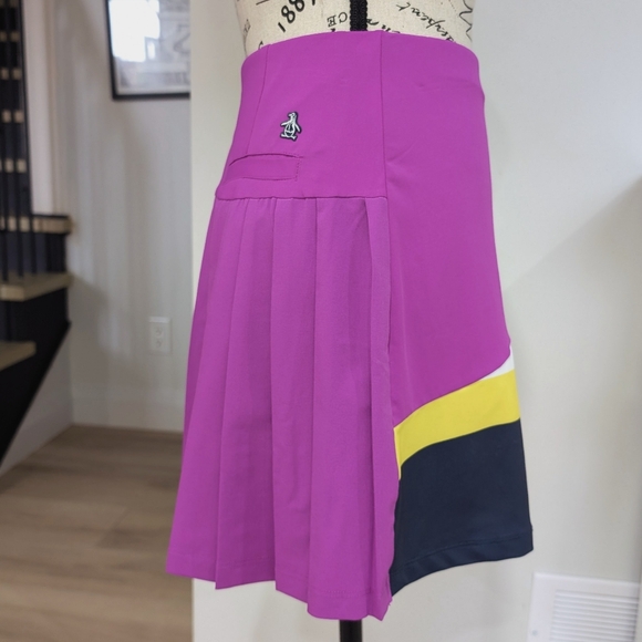 ORIGINAL PENGUIN | Women's Purple Cactus Colorblock Mini Back Pleated Skort - Picture 7 of 10